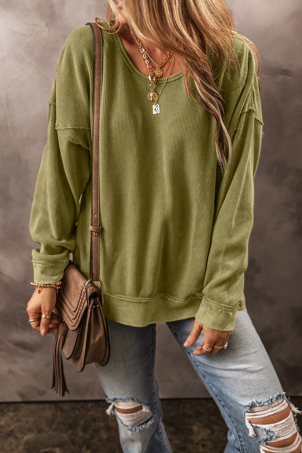 Matcha Textured Sweatshirt