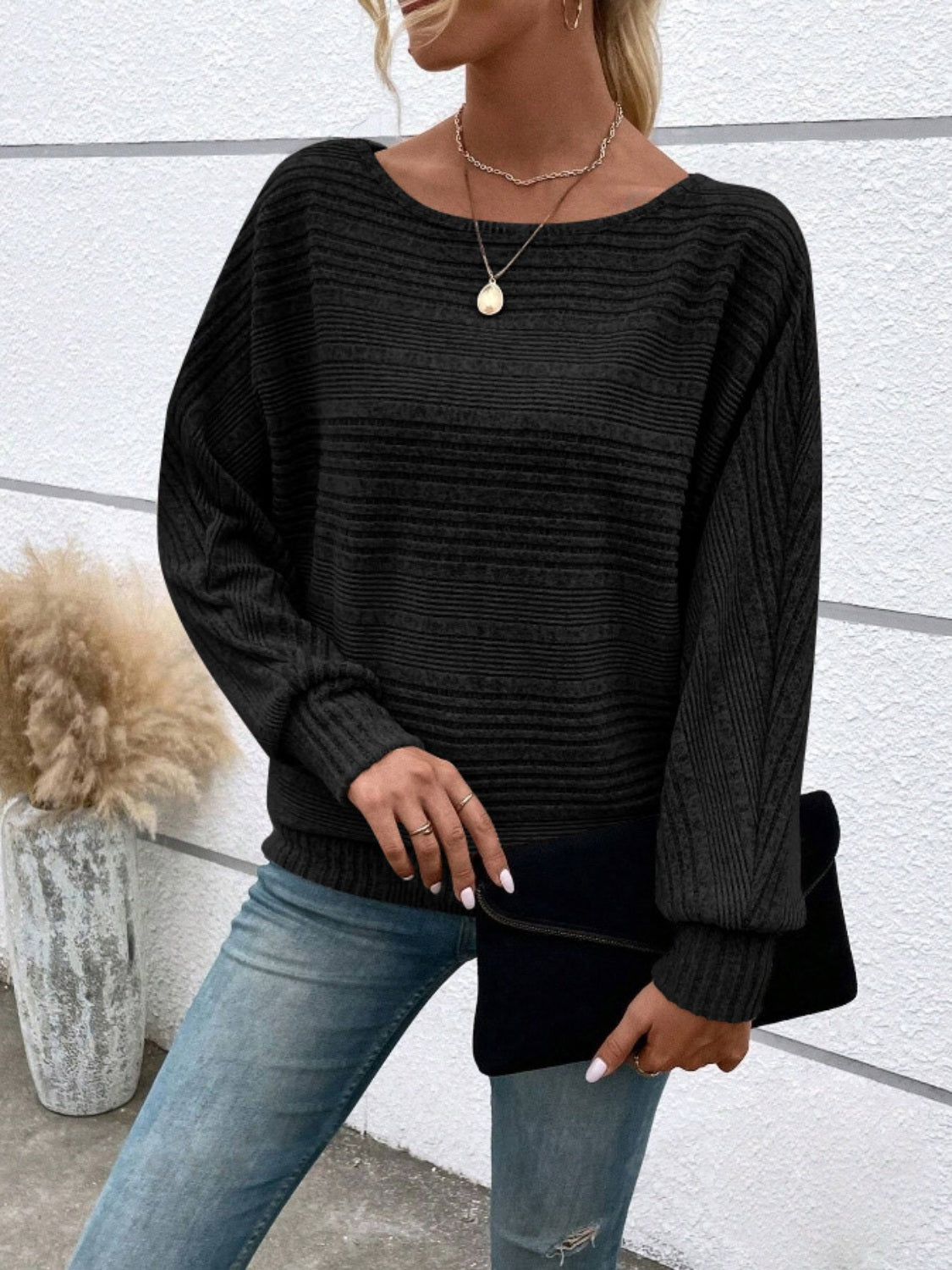 Celine Round Neck Long Sleeve Top