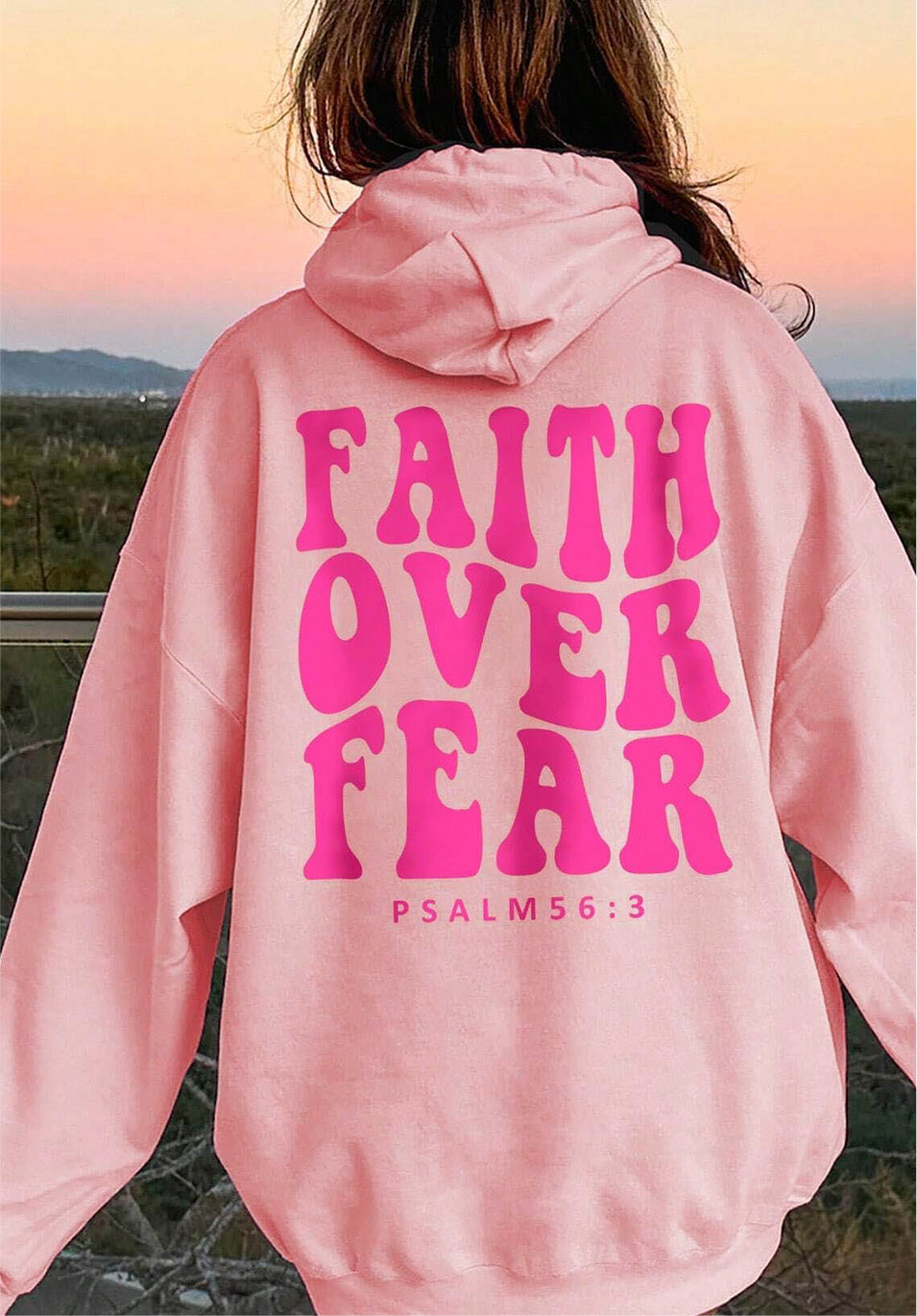 FAITH OVER FEAR Dropped Shoulder Hoodie