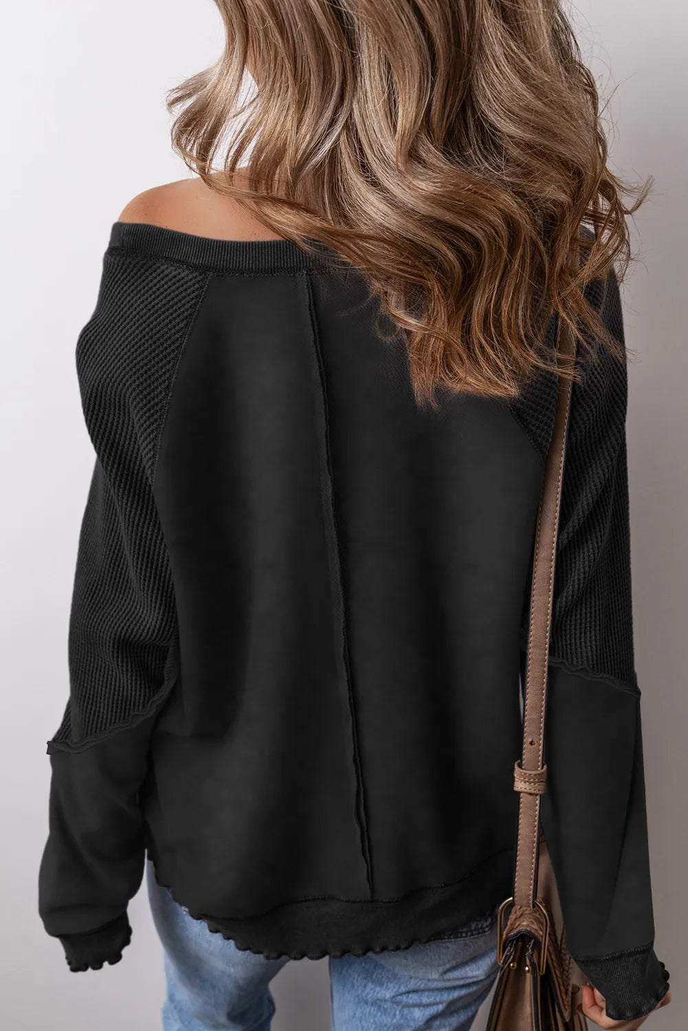 Black Exposed Seam Sweatshirt