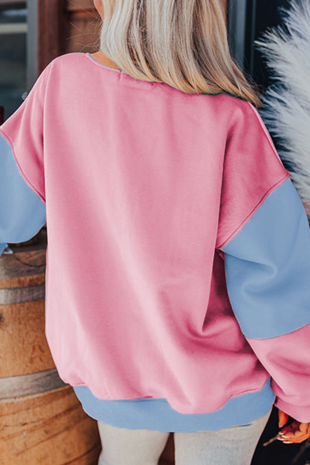 Blair Dusty Pink Color Block Sweatshirt