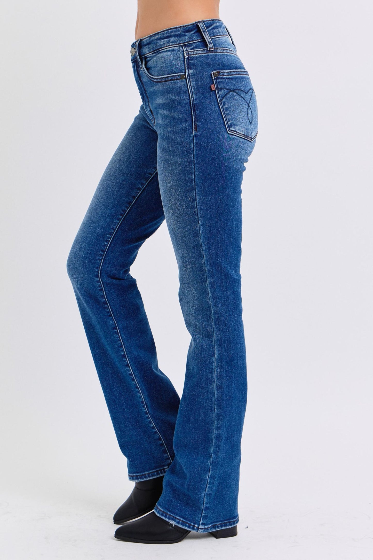 Judy Blue Run Mid-Rise Bootcut Jeans with Thermal Lining