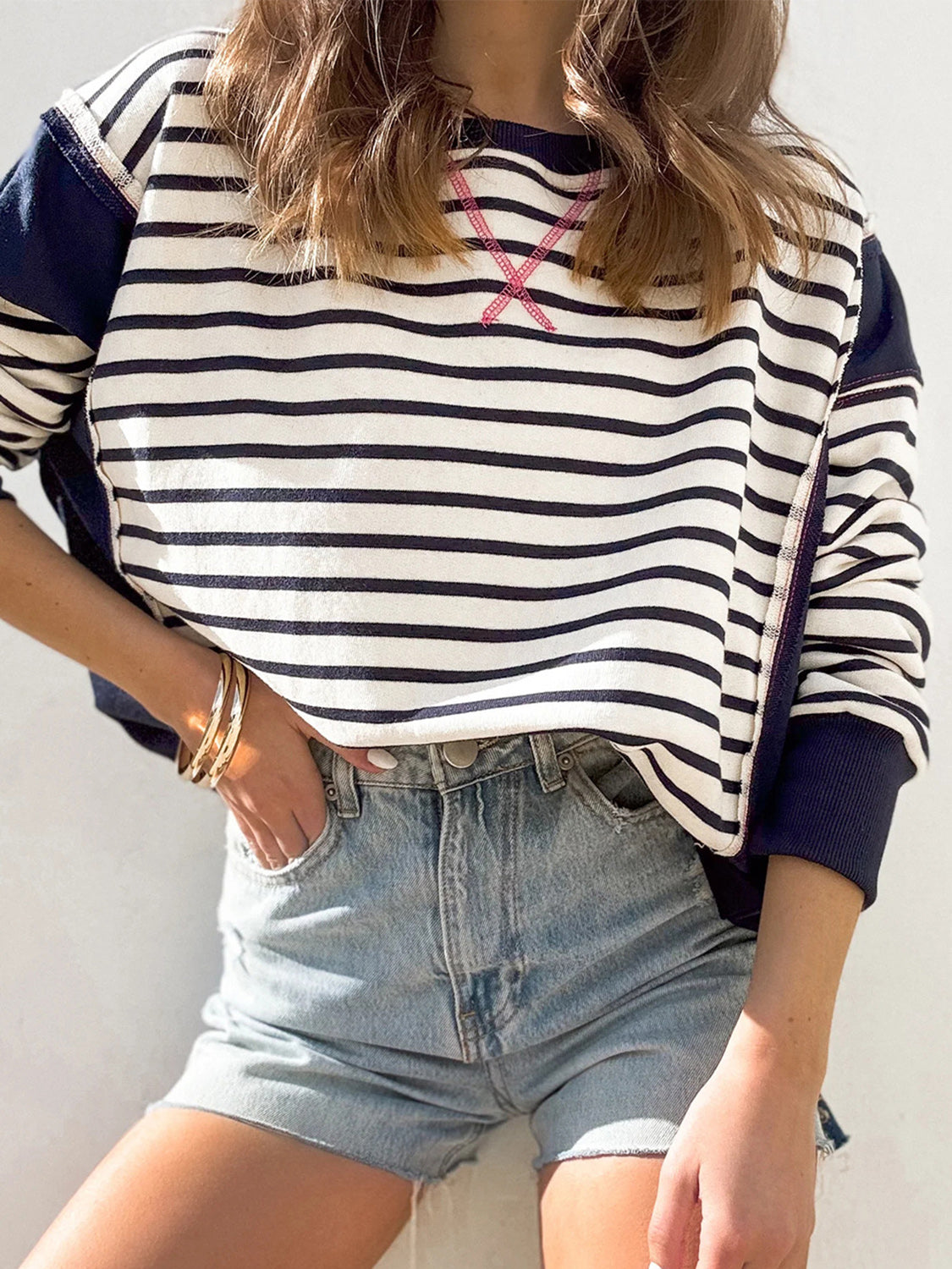 Audrey Striped Sweatshirt