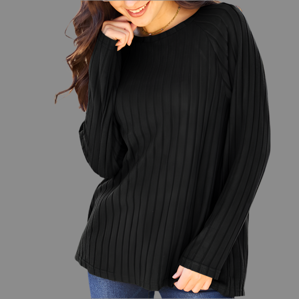 Brenna Ribbed Long Sleeve Top