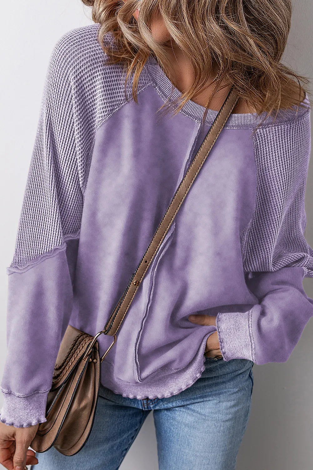 Lavender Exposed Seam Sweatshirt