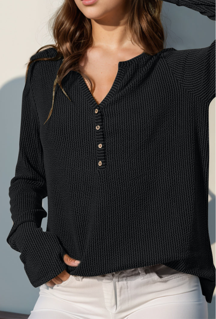 Olivia Notched Thumbhole Long Sleeve T-Shirt