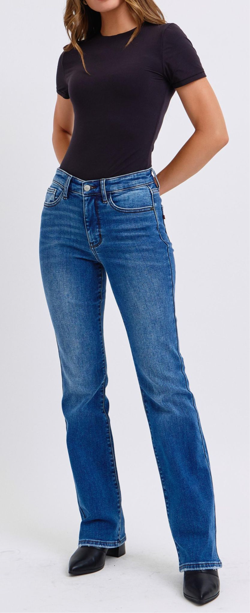 Judy Blue Run Mid-Rise Bootcut Jeans with Thermal Lining