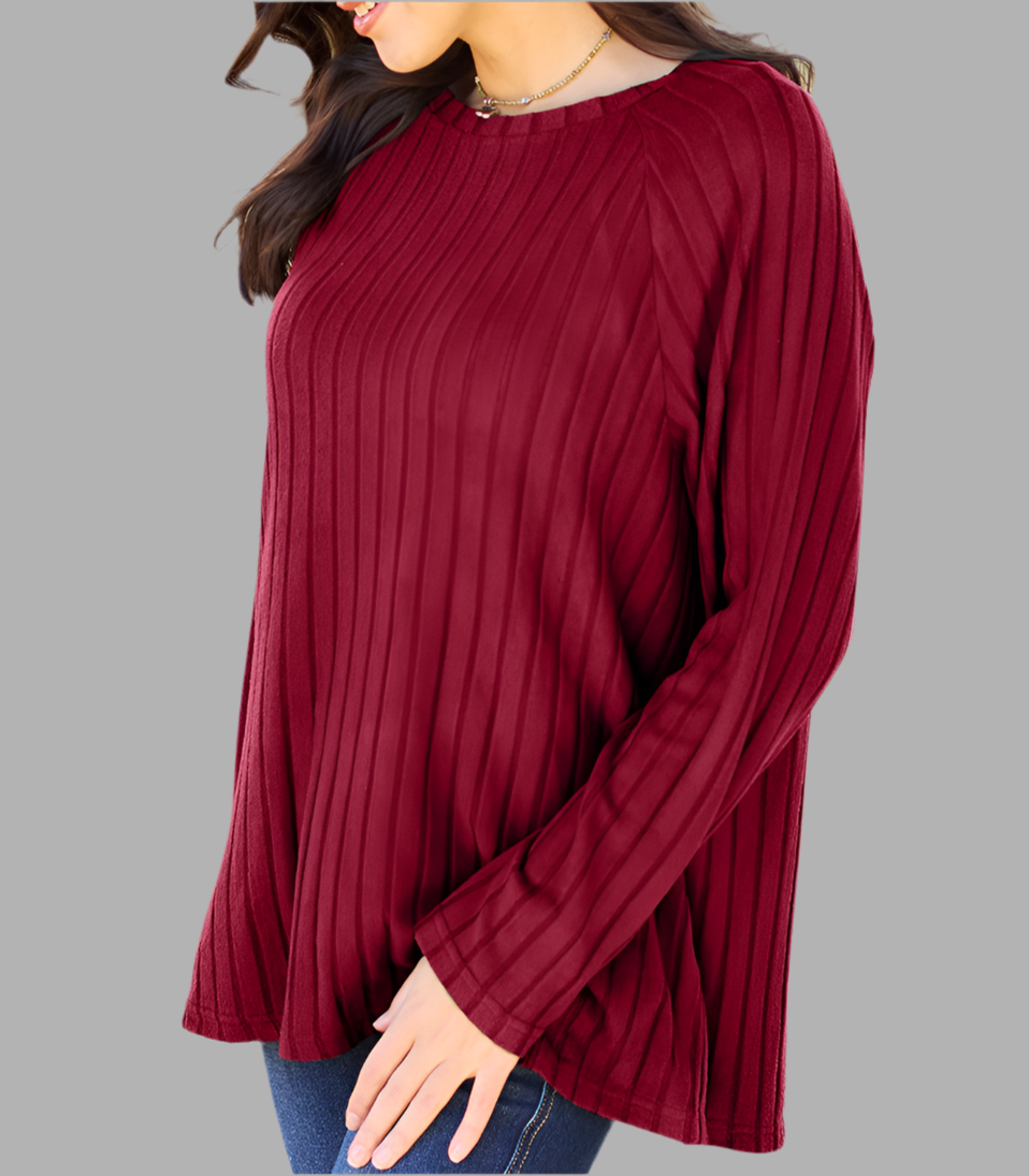 Brenna Ribbed Long Sleeve Top