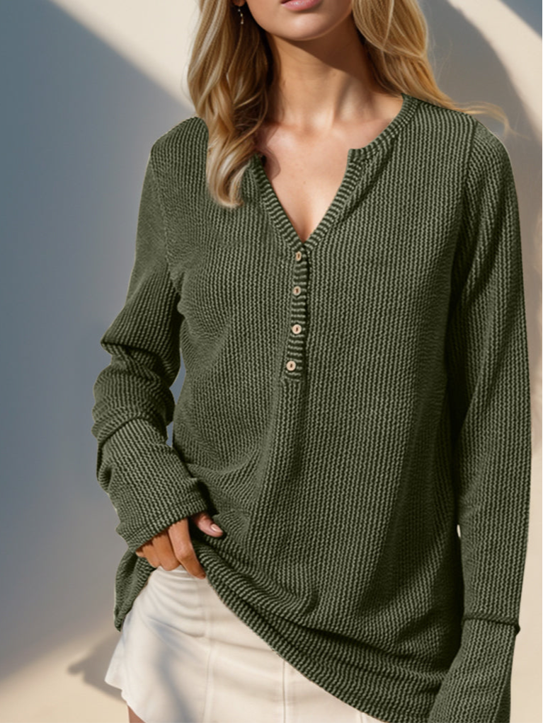 Olivia Notched Thumbhole Long Sleeve T-Shirt