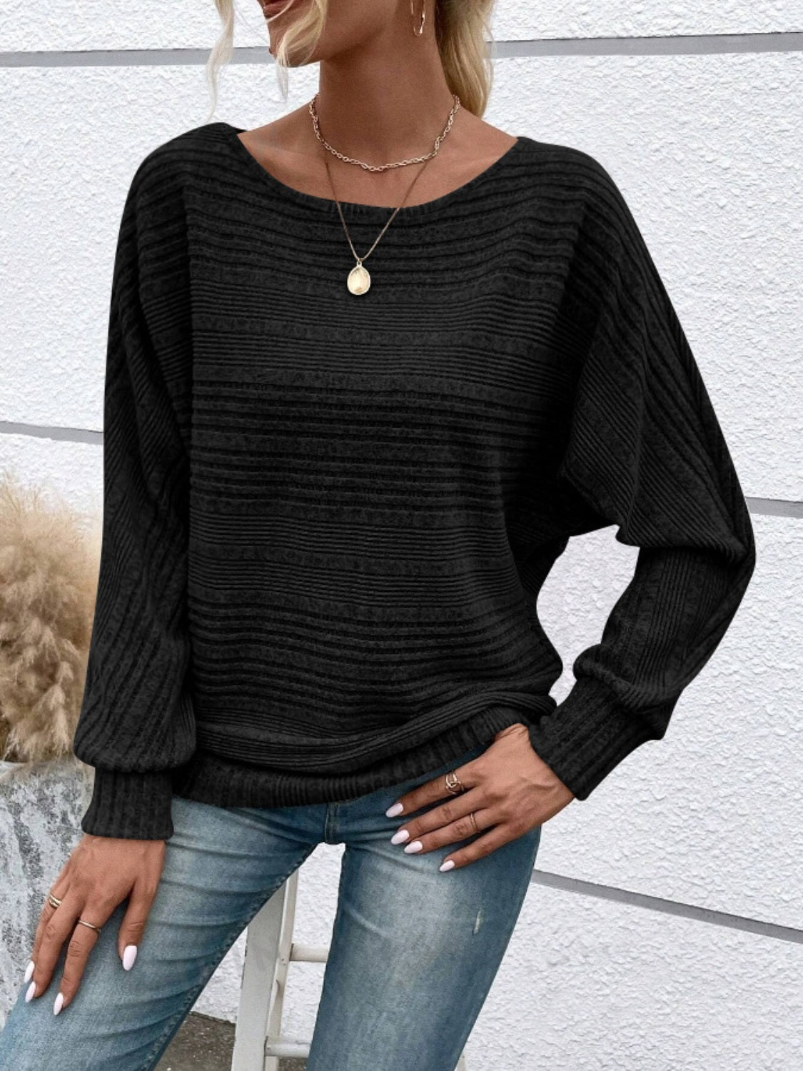 Celine Round Neck Long Sleeve Top