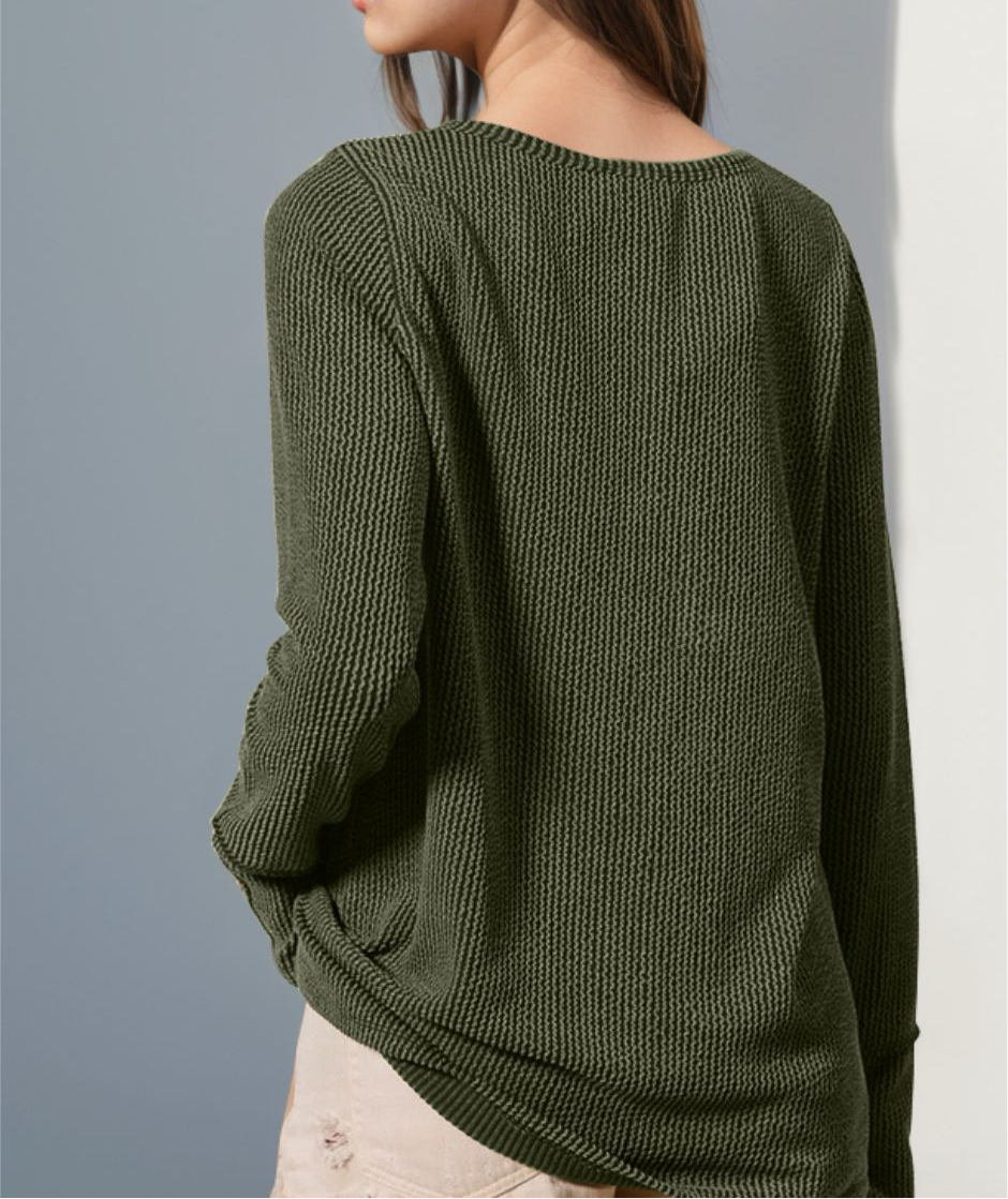 Olivia Notched Thumbhole Long Sleeve T-Shirt