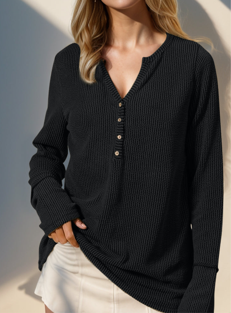 Olivia Notched Thumbhole Long Sleeve T-Shirt