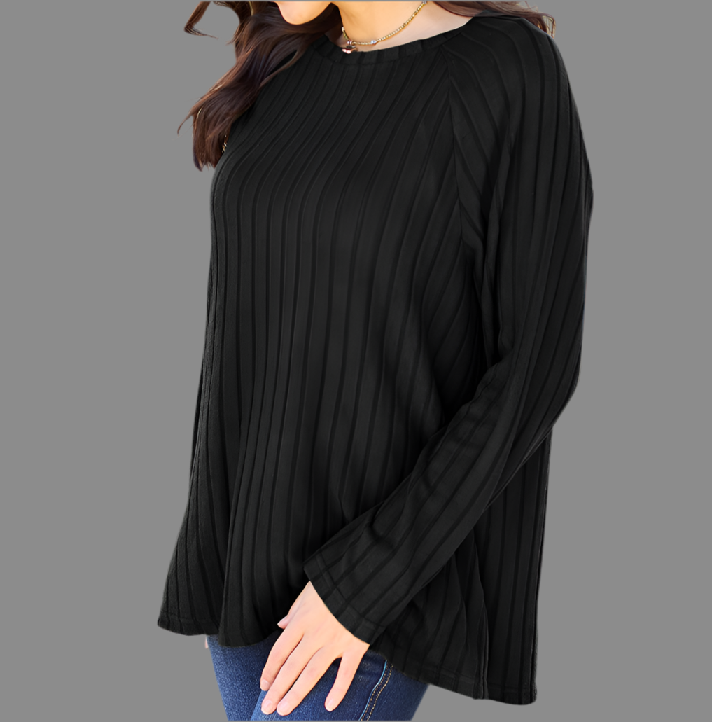 Brenna Ribbed Long Sleeve Top