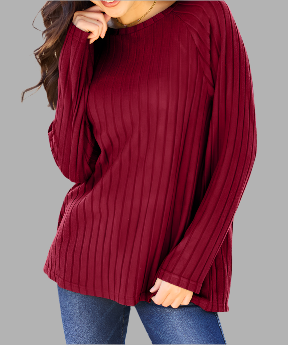 Brenna Ribbed Long Sleeve Top