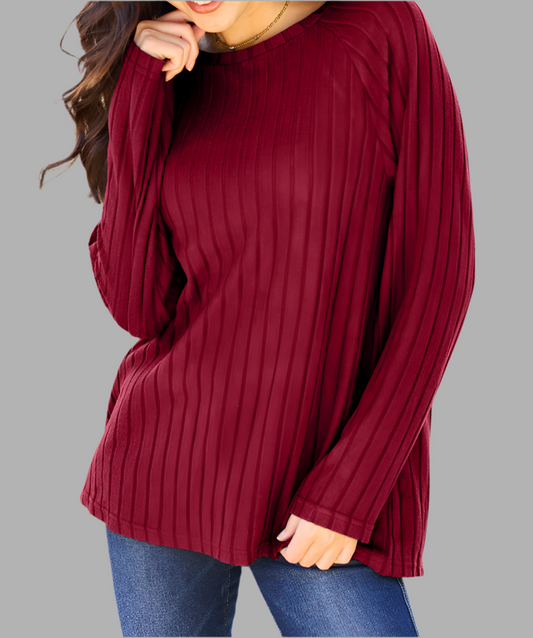 Brenna Ribbed Long Sleeve Top