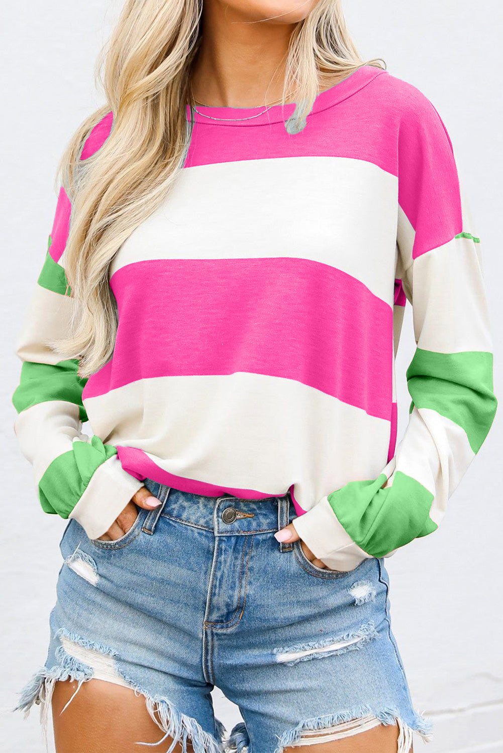 Poppy Striped Long Sleeve Top