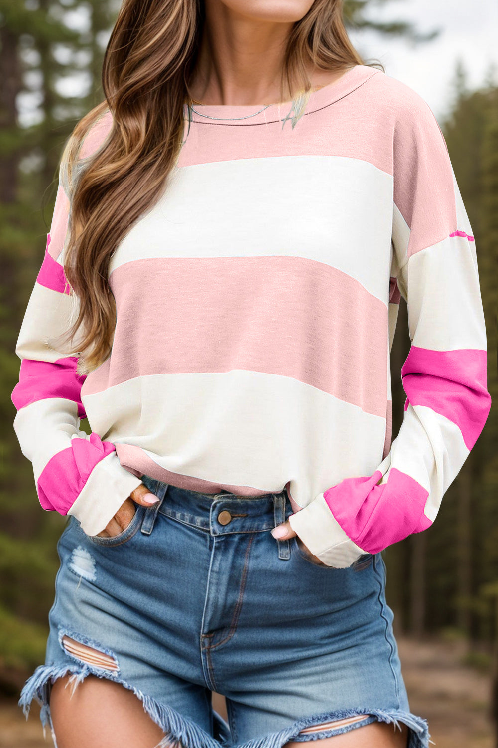 Poppy Striped Long Sleeve Top